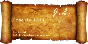 Joachim Lili névjegykártya